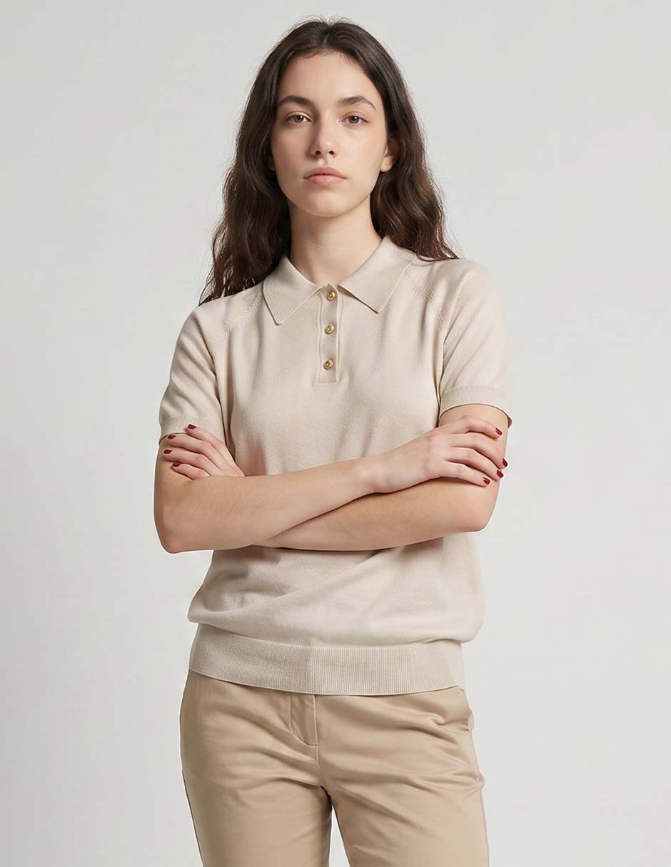 Playera manga corta Junior cuello polo para mujer 1