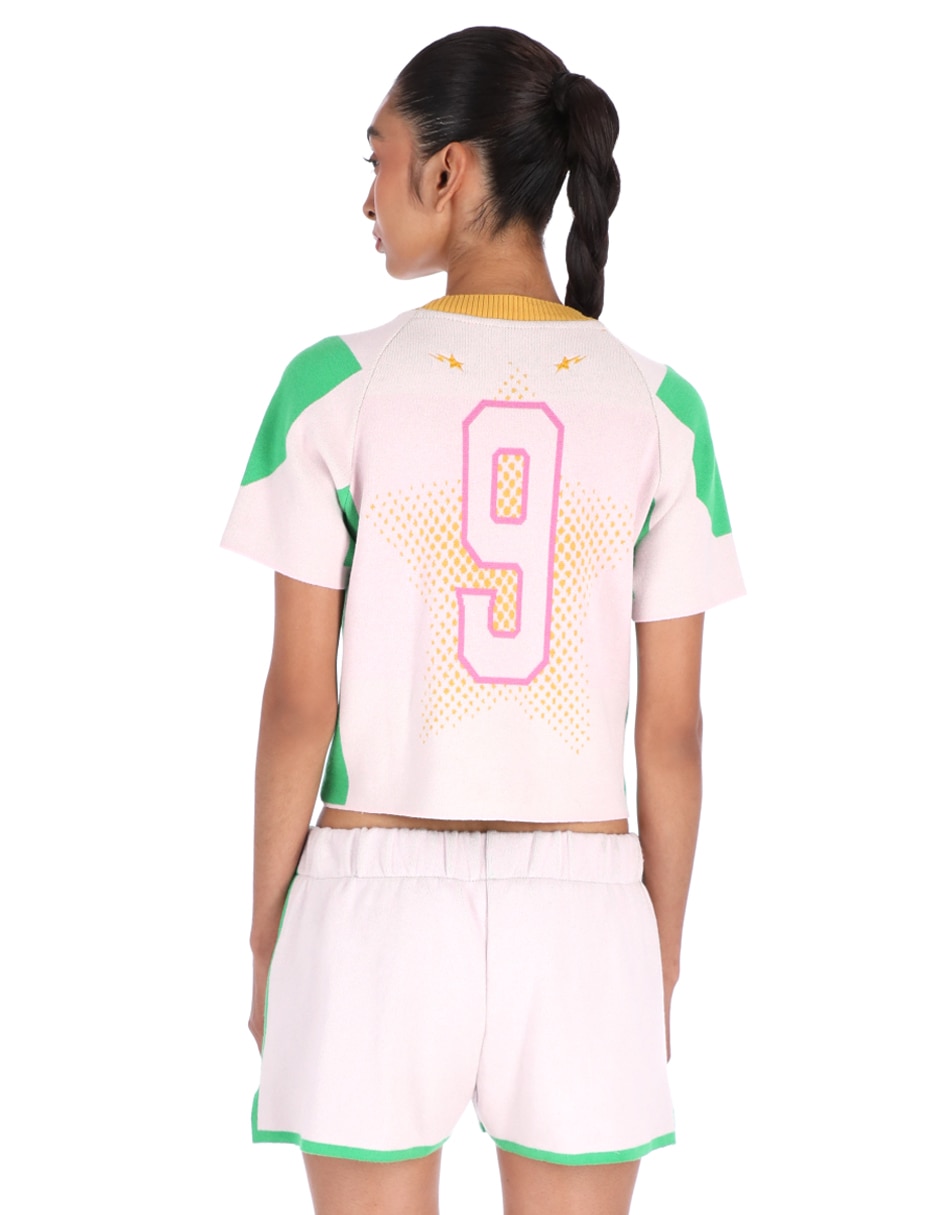 Playera manga corta ppaayyss cuello redondo para mujer
