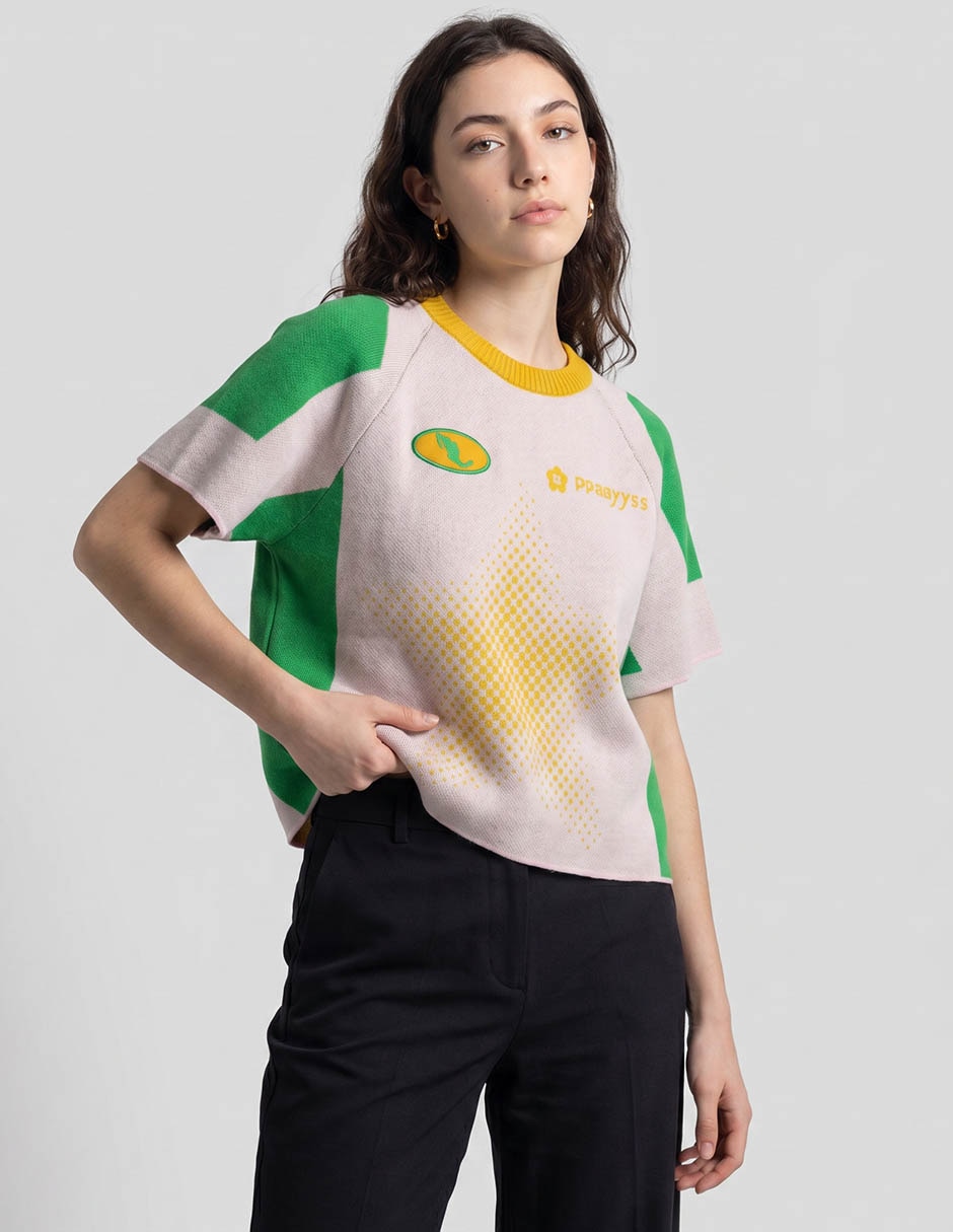 Playera manga corta cuello redondo para mujer
