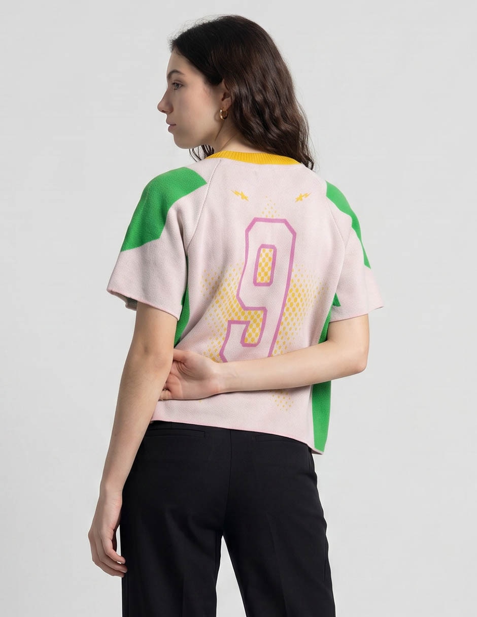 Playera manga corta ppaayyss cuello redondo para mujer