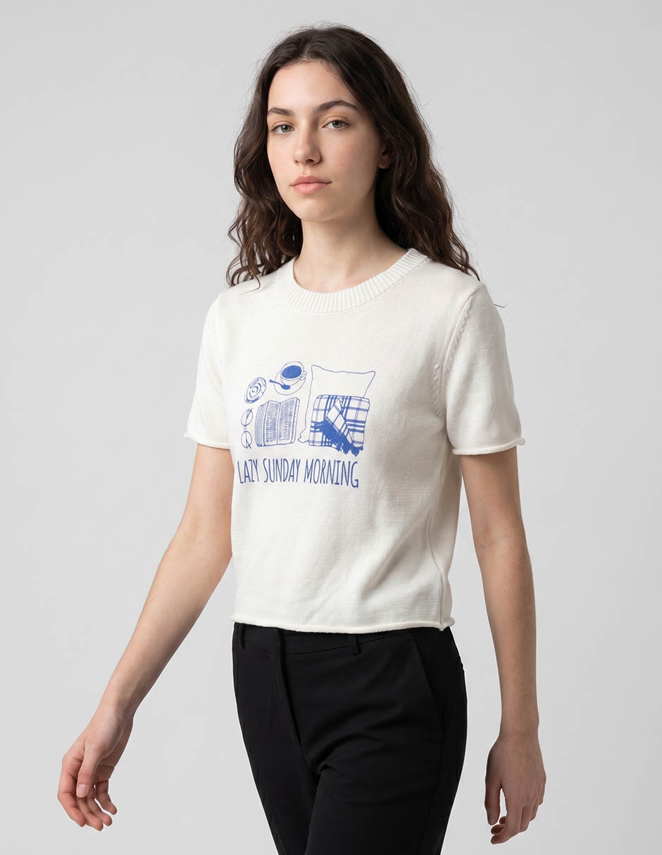 Blusa manga corta para mujer