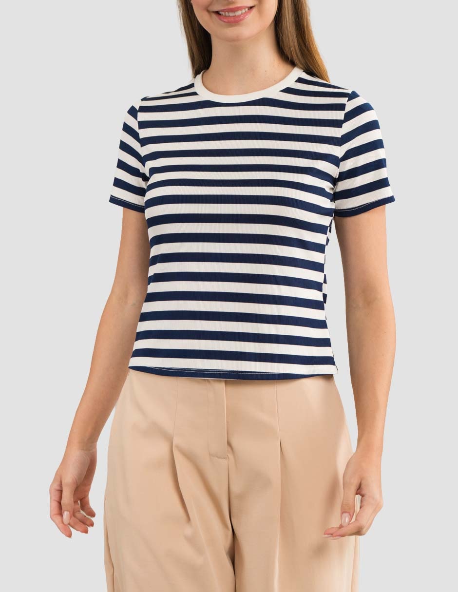 Playera manga corta cuello redondo para mujer 2