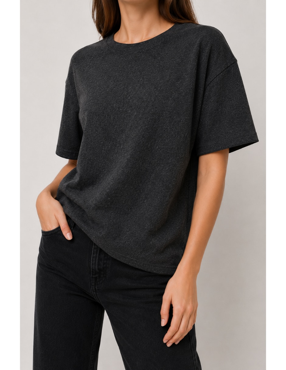 Playera manga corta cuello redondo para mujer 2