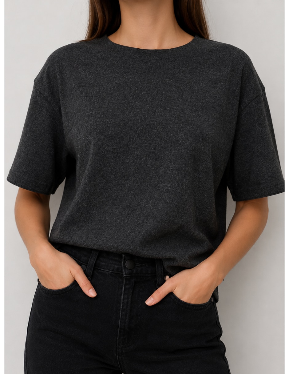 Playera manga corta cuello redondo para mujer 1