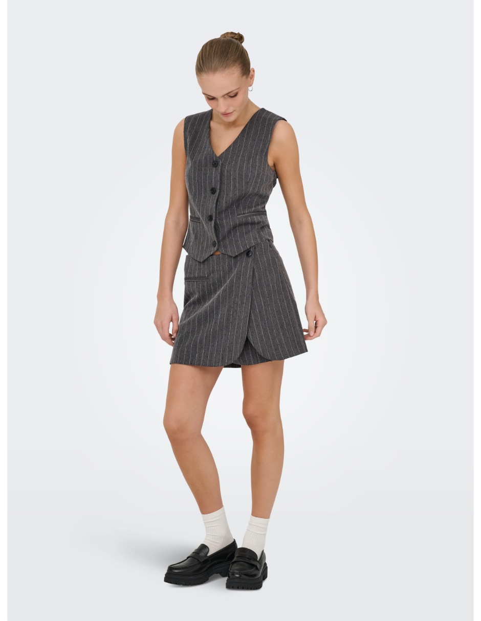 Falda/Falda short/Falda pantalón Corto de Mezcla de materiales a la (si aplica) Cintura alta 5