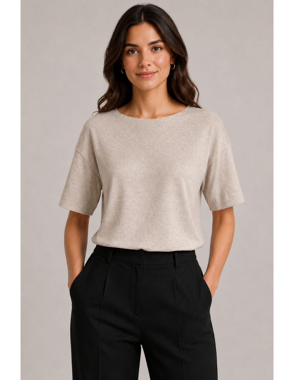 Playera manga Corta 15365018 cuello redondo para mujer 3