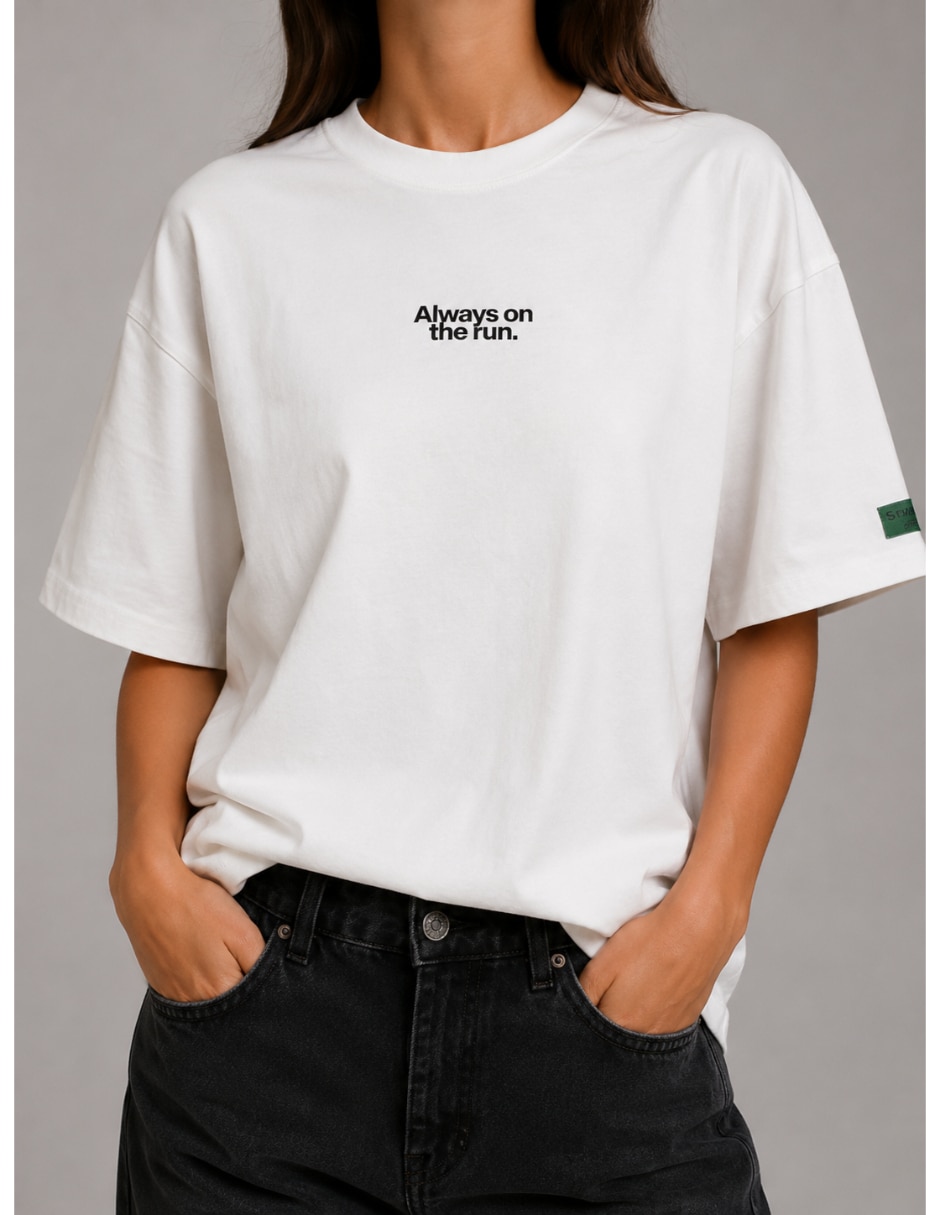 Playera manga al codo cuello redondo para mujer