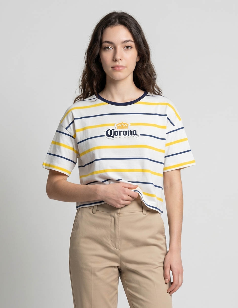 Playera Manga Corta Playera Licencia Cuello Redondo Para Mujer