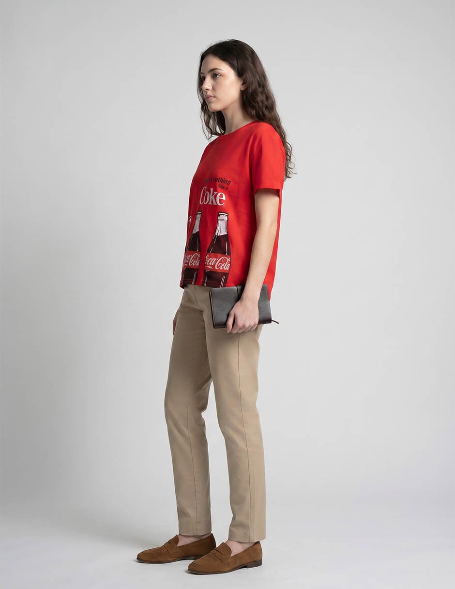 Playera manga corta Coke cuello redondo para mujer 3