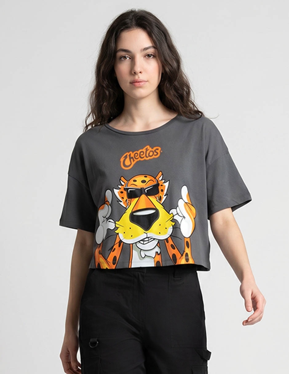 Playera manga corta cuello redondo para mujer