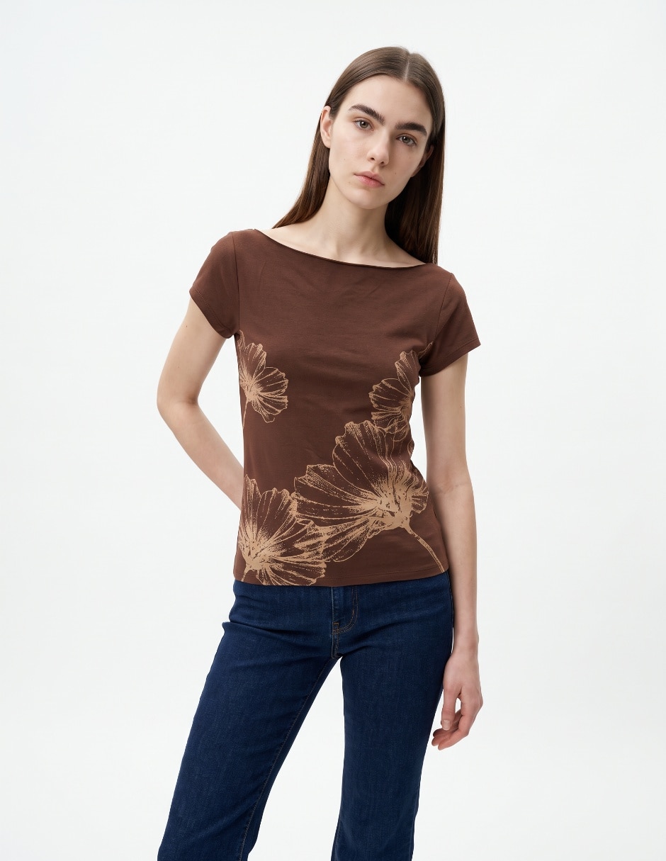 Playera sin mangas cuello redondo para mujer