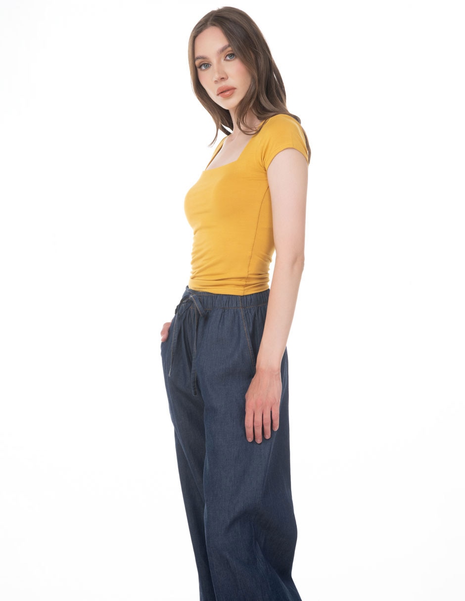 Blusa sarah bustani manga corta para mujer