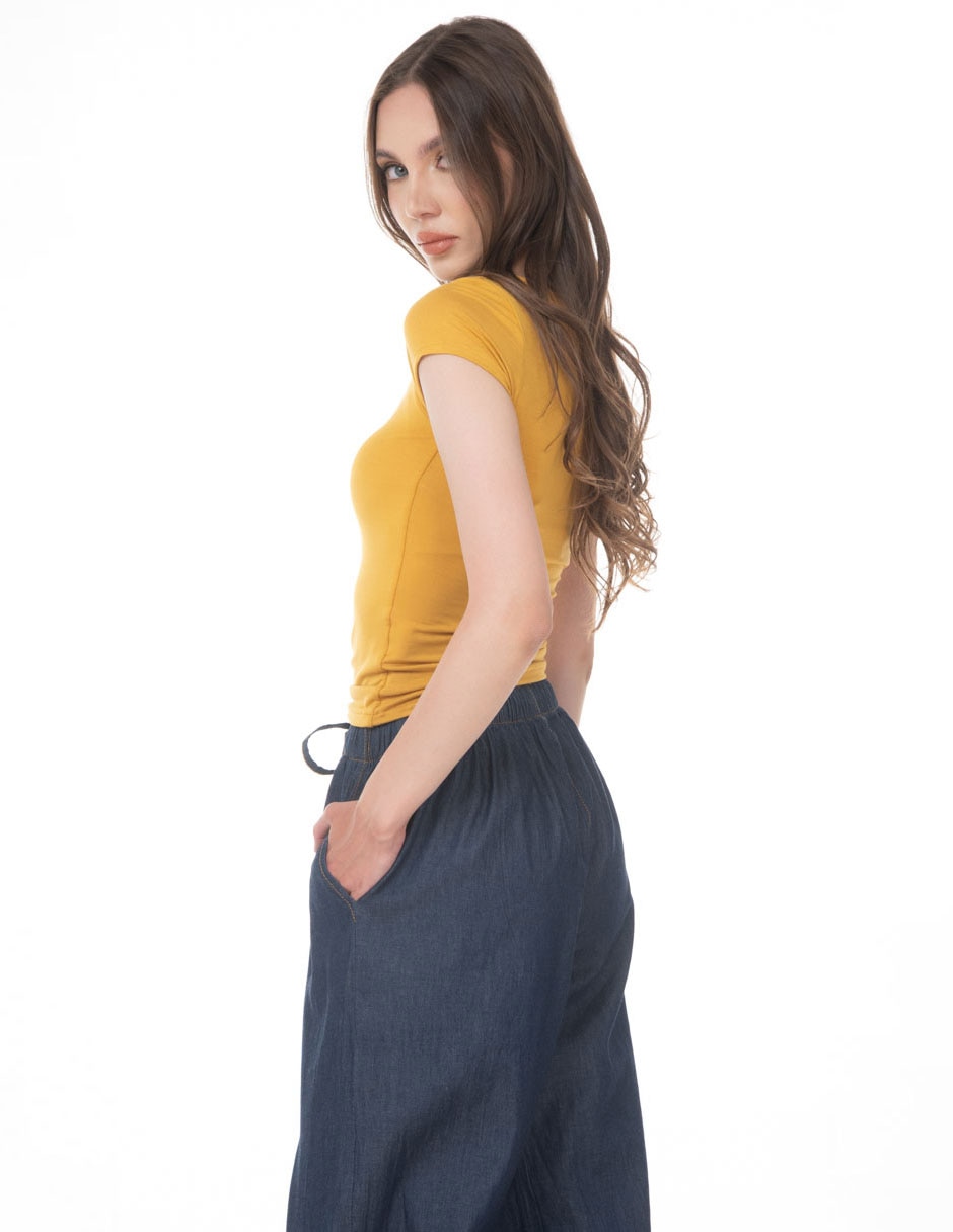 Blusa sarah bustani manga corta para mujer