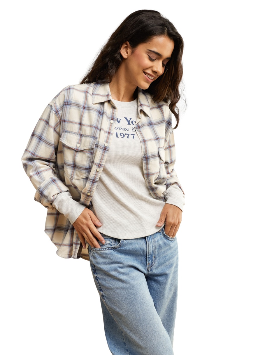 Blusa ae manga larga para mujer