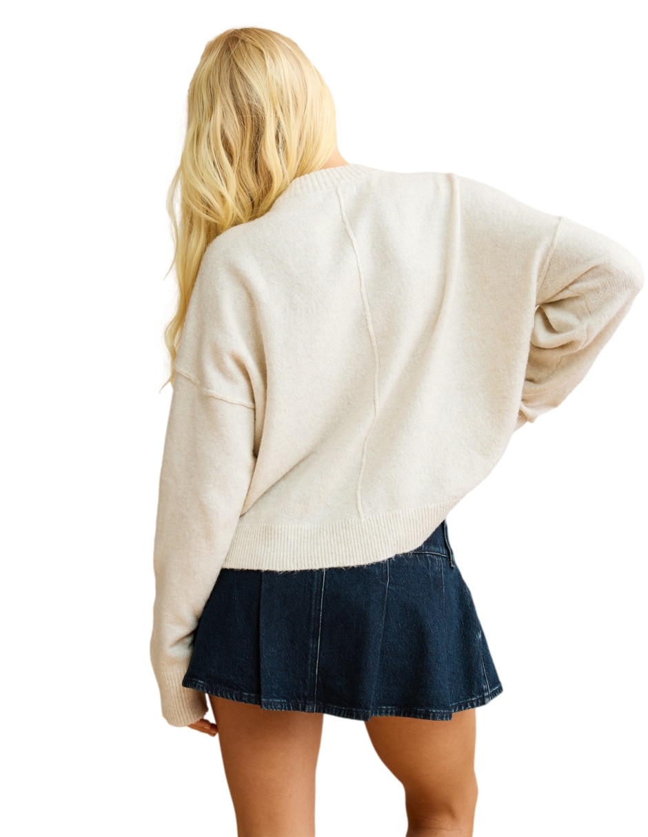 Suéter cuello redondo para mujer 2