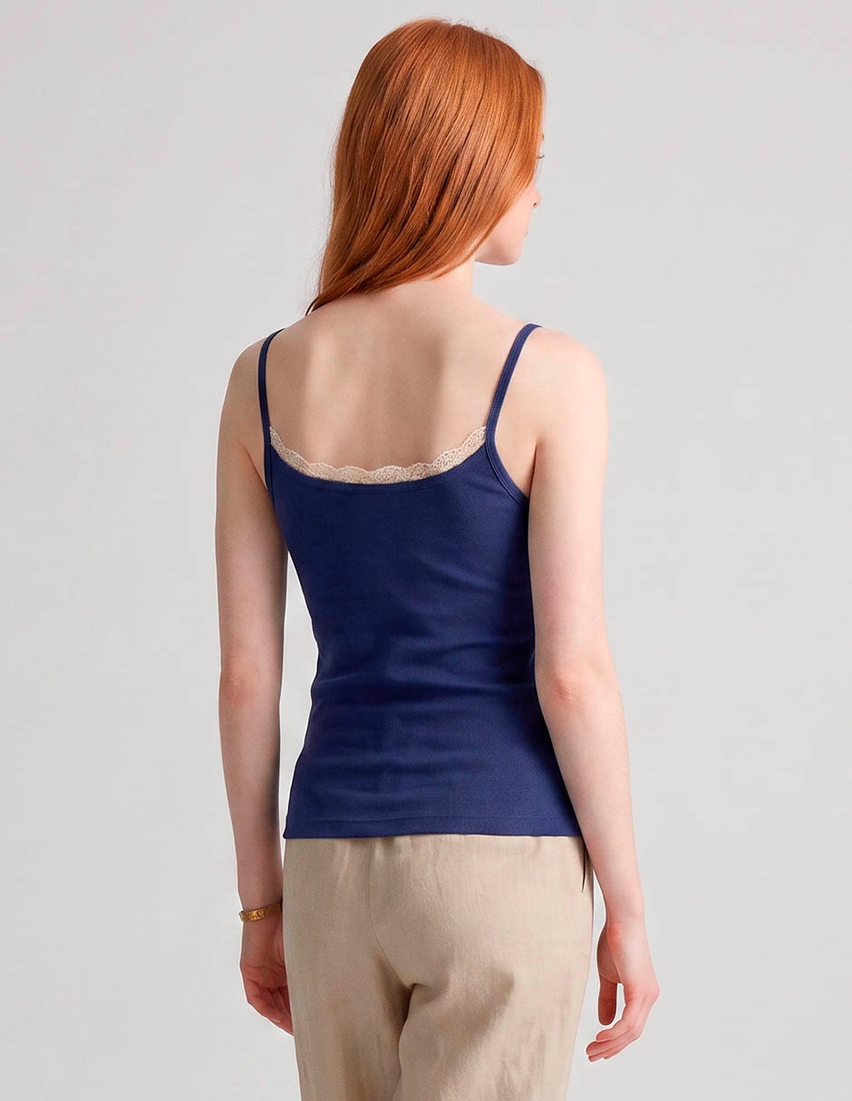 Top cuello redondo escote medio tirante delgado 2