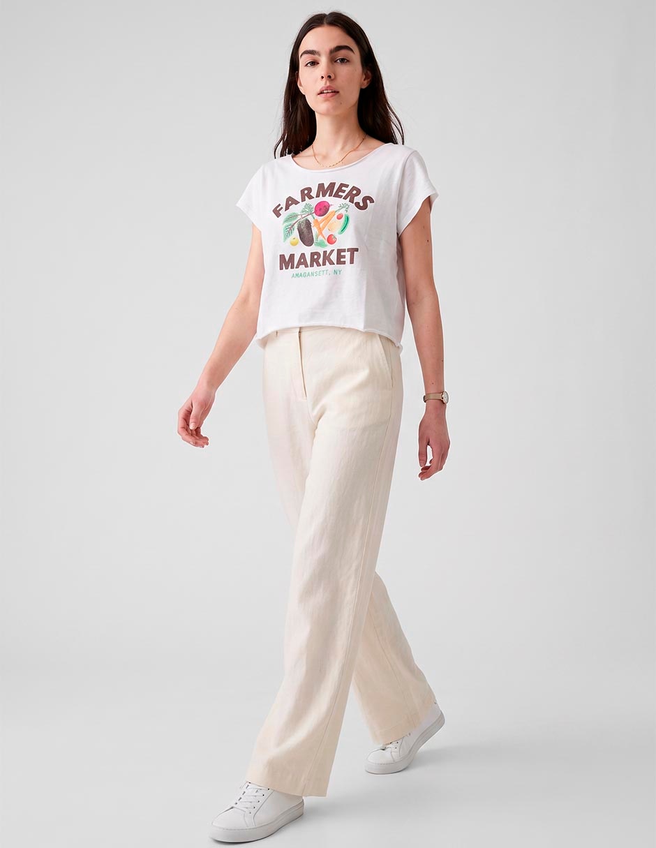 Playera manga corta cuello redondo para mujer Playera manga corta cuello redondo para mujer