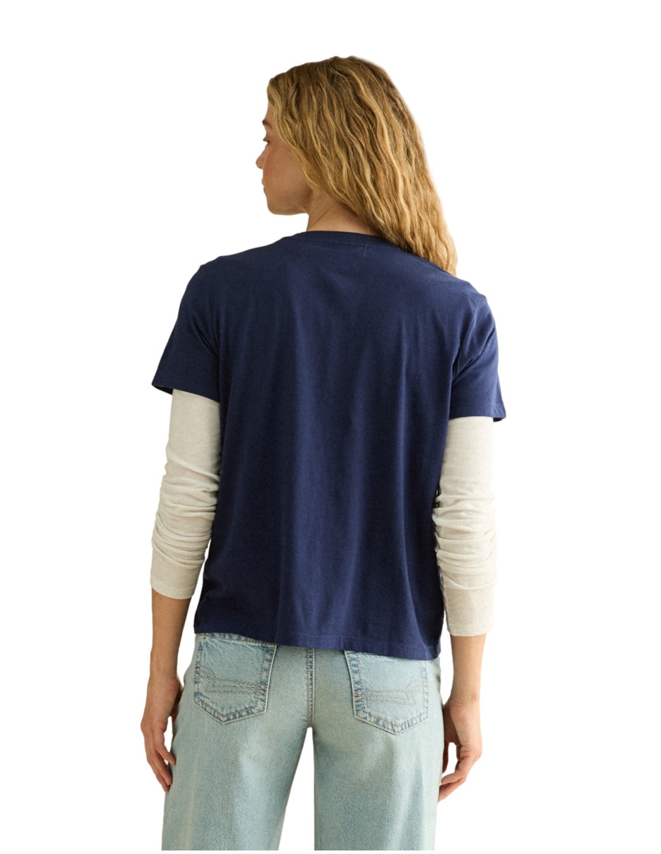 Playera manga corta american eagle tee cuello redondo para mujer