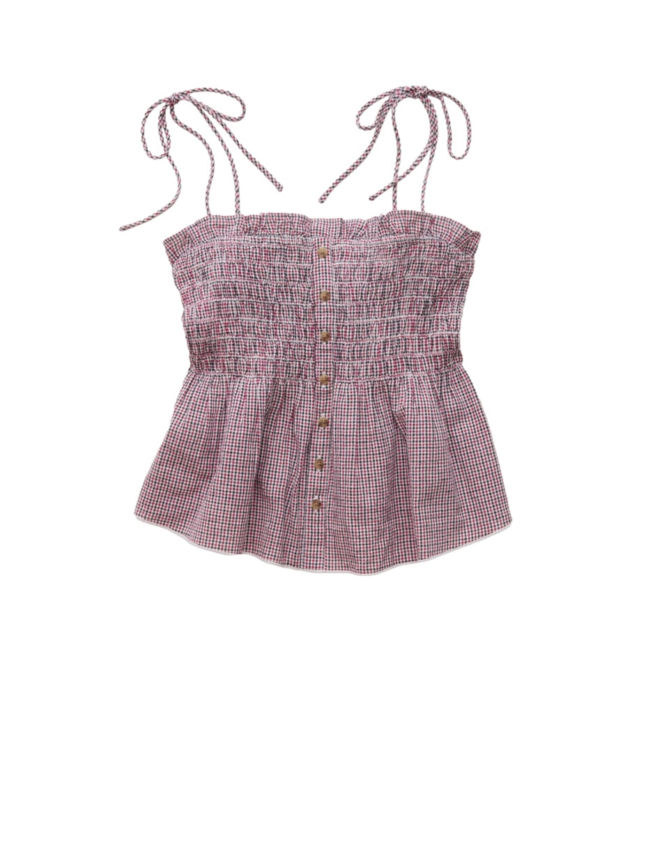 Top cuello abierto escote cuadrado tirante delgado 2