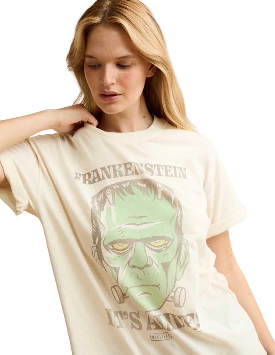 Playera manga corta tee cuello redondo para mujer