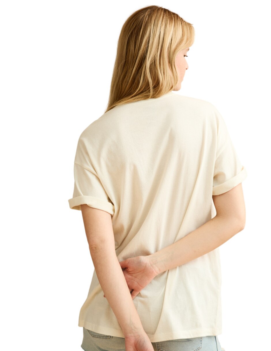 Playera manga corta tee cuello redondo para mujer 4