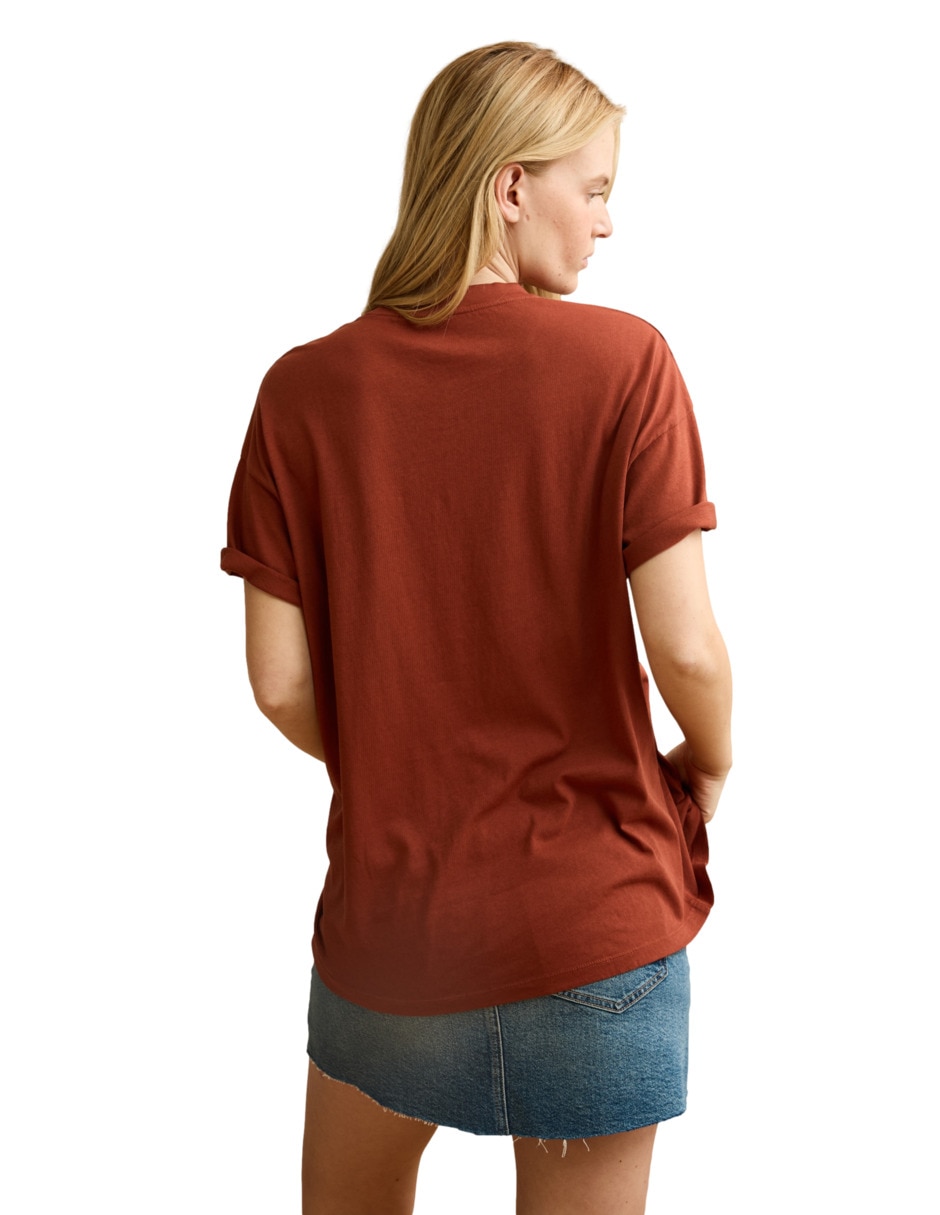 Playera manga corta tee cuello redondo para mujer
