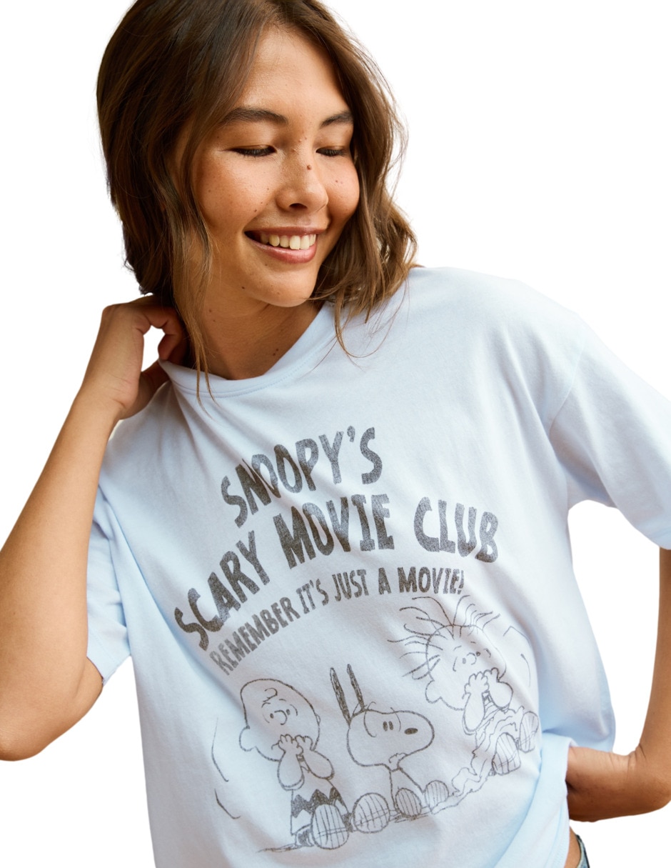 Playera manga corta tee cuello redondo para mujer Playera manga corta tee cuello redondo para mujer