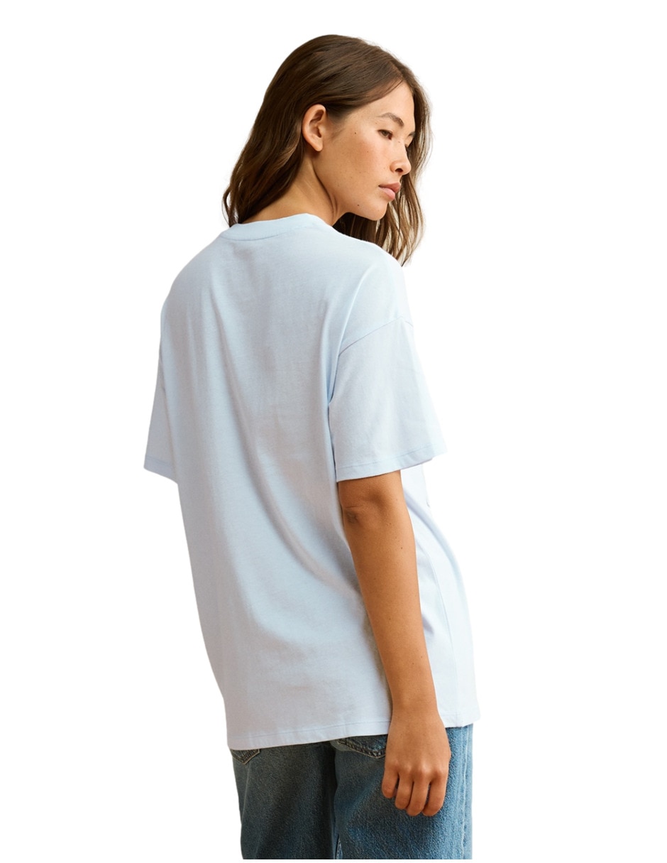 Playera manga corta tee cuello redondo para mujer 3