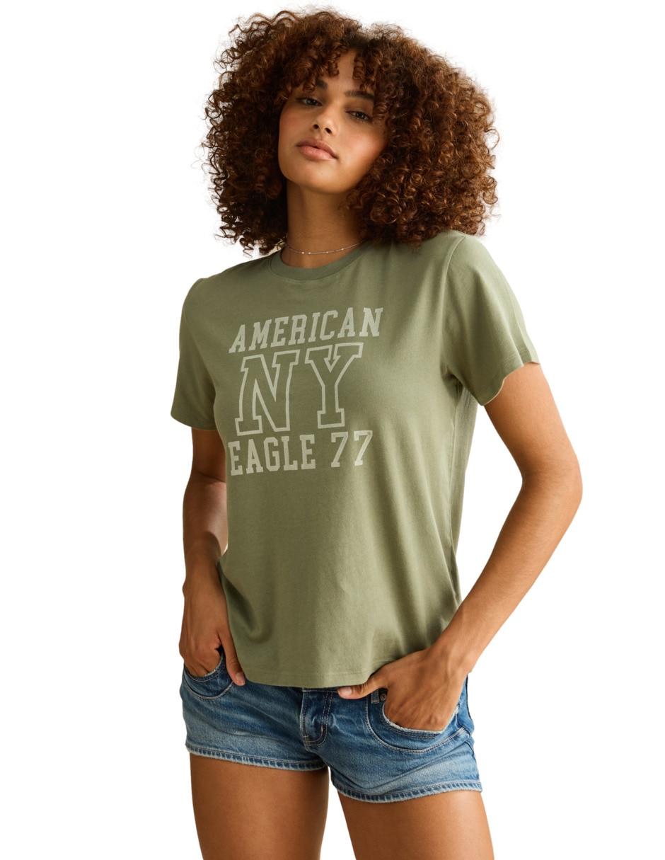 Playera manga corta american eagle tee cuello redondo para mujer