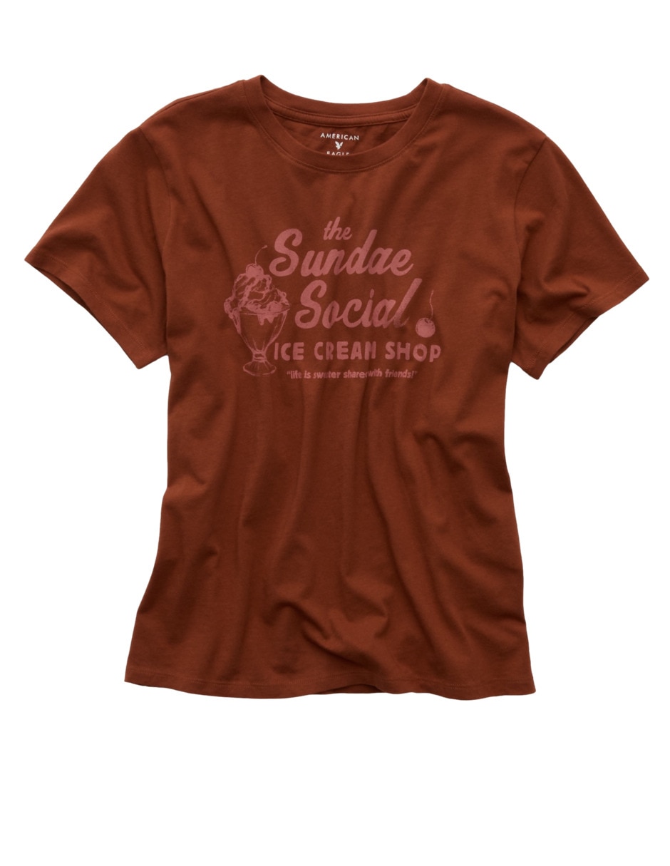 Playera manga corta american eagle tee cuello redondo para mujer