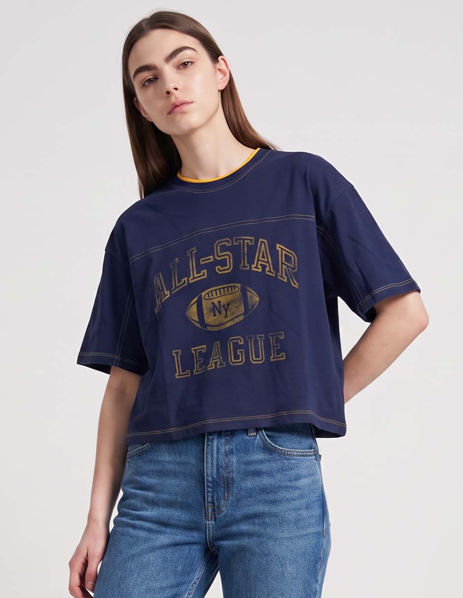 Playera manga corta cuello redondo para mujer Playera manga corta cuello redondo para mujer