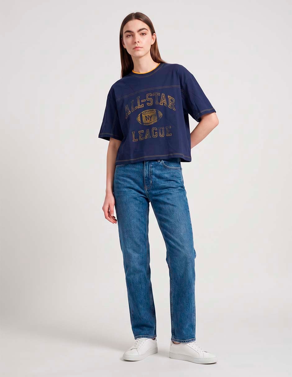Playera manga corta cuello redondo para mujer 3