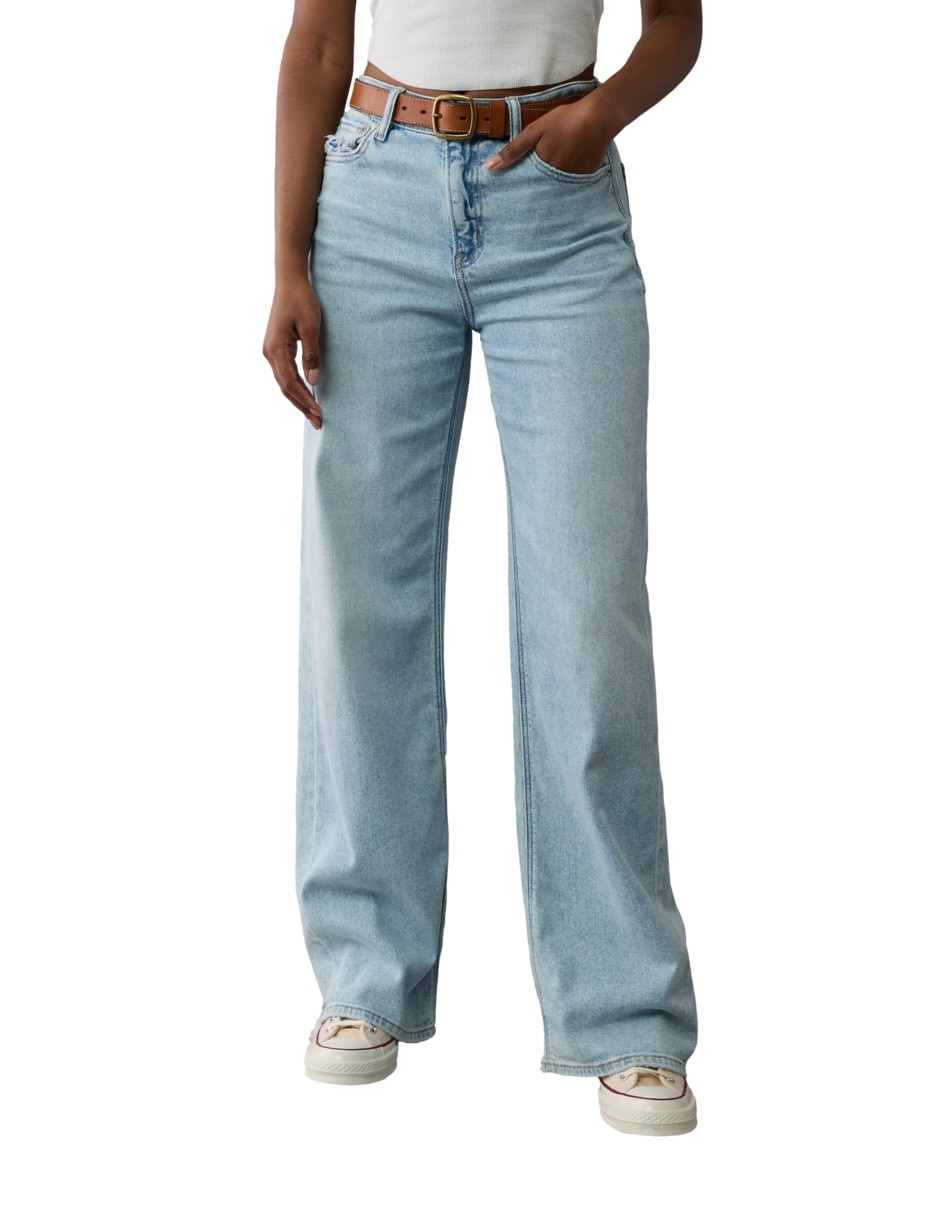 Jeans regular wide leg fashion corte cintura para mujer Jeans regular wide leg fashion corte cintura para mujer