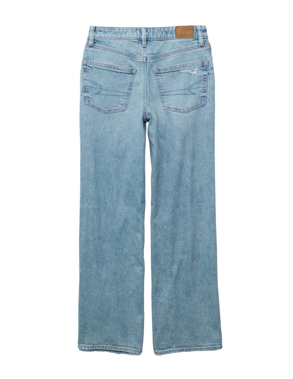 Jeans wide leg fashion a la cintura para mujer 3
