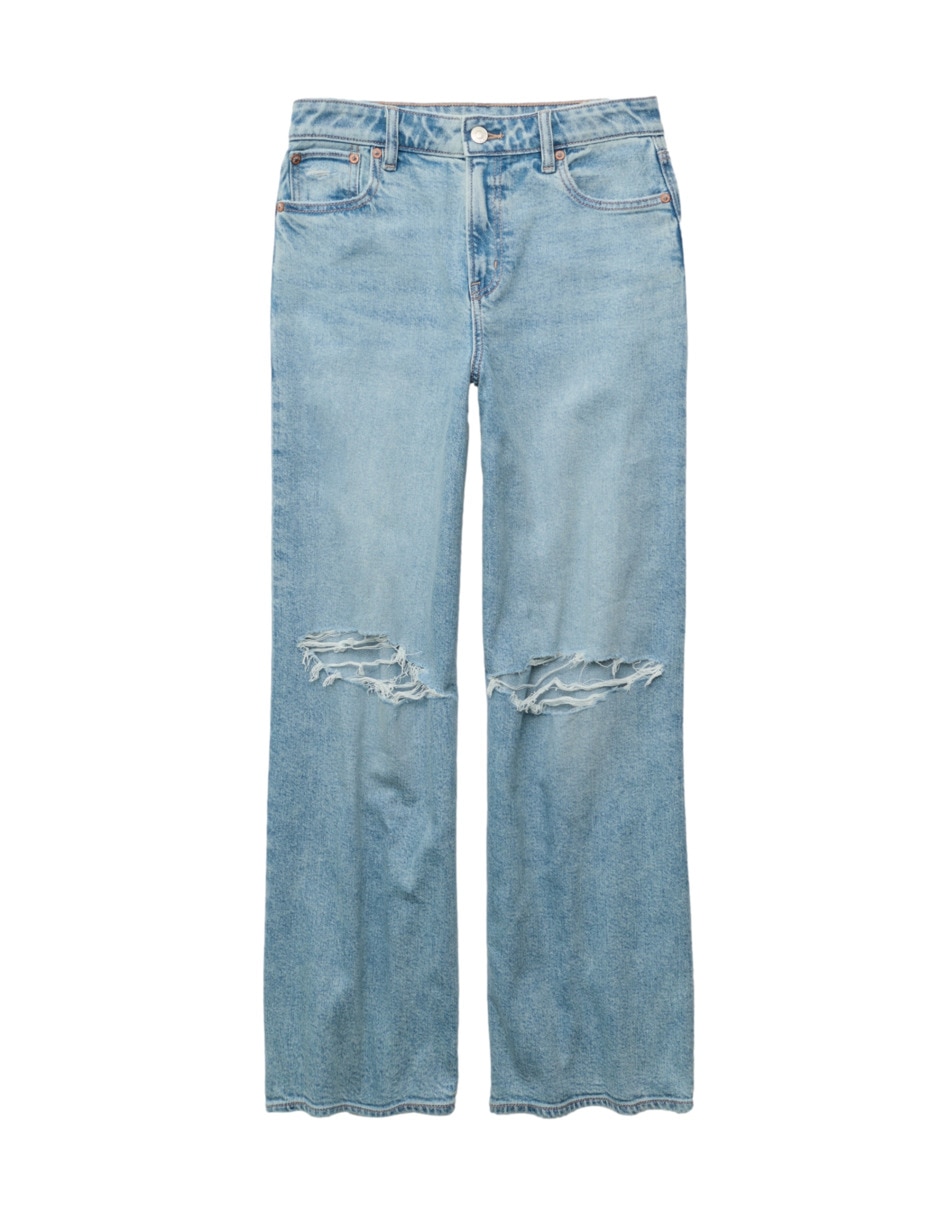Jeans wide leg fashion a la cintura para mujer 4