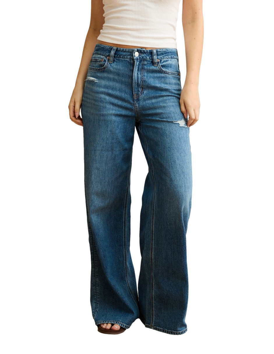 Jeans wide leg curvy baggy para mujer Jeans wide leg curvy baggy para mujer