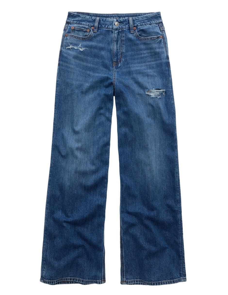 Jeans wide leg curvy baggy para mujer 3