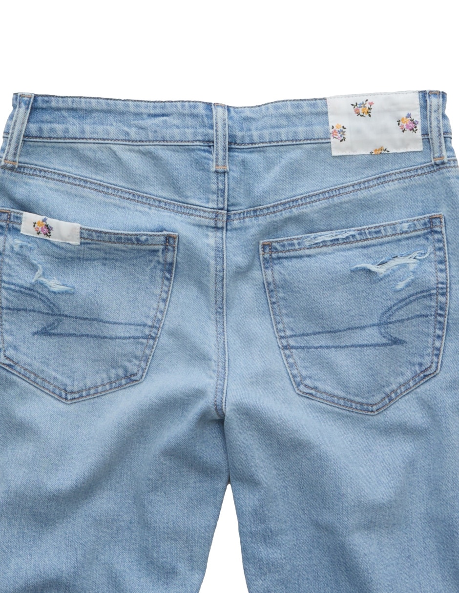 Jeans regular wide leg fashion corte cintura para mujer 4