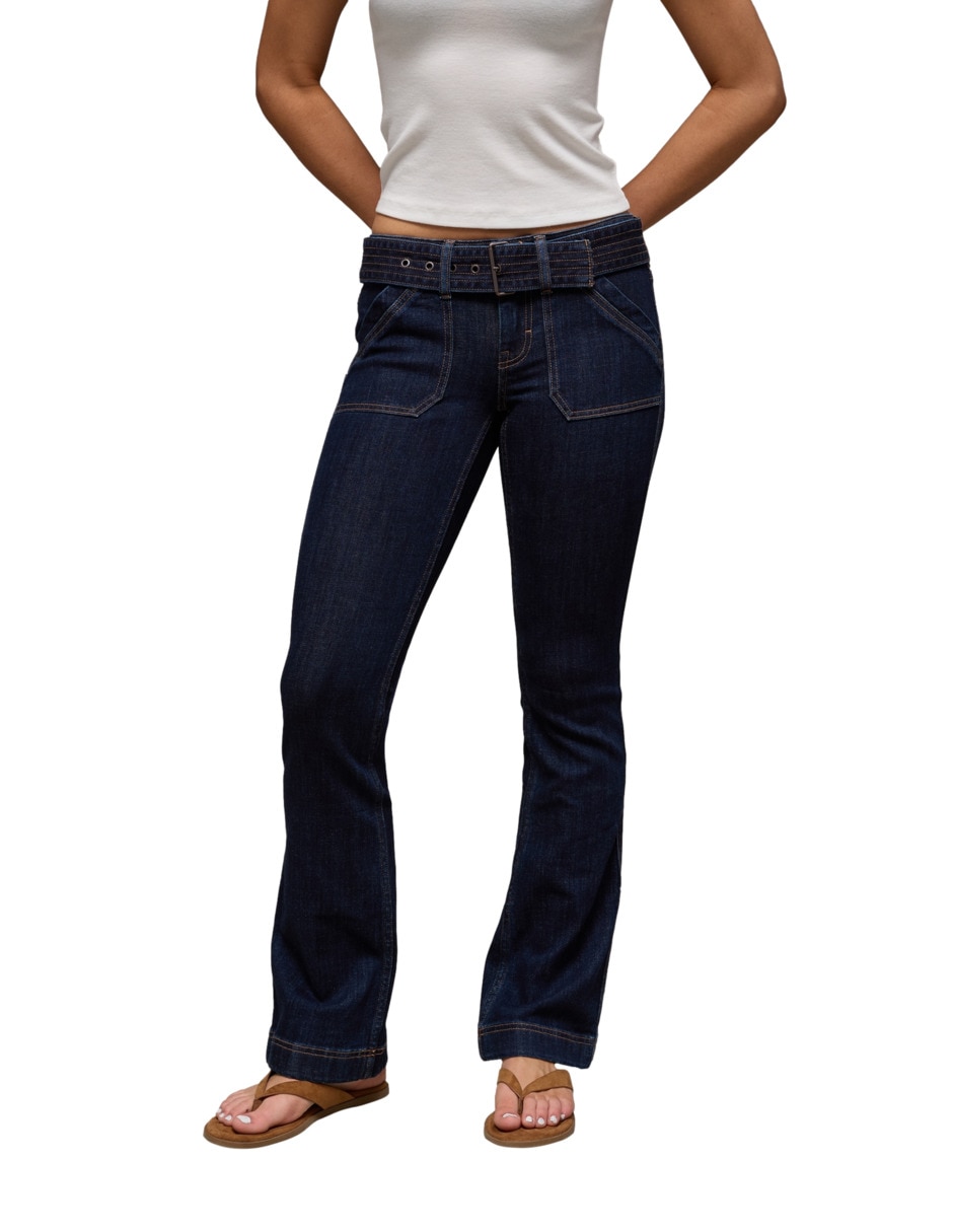 Jeans regular bota wmns kick boot d corte cintura para mujer