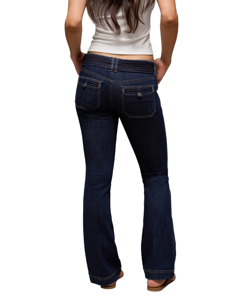 Jeans regular bota wmns kick boot d corte cintura para mujer 2