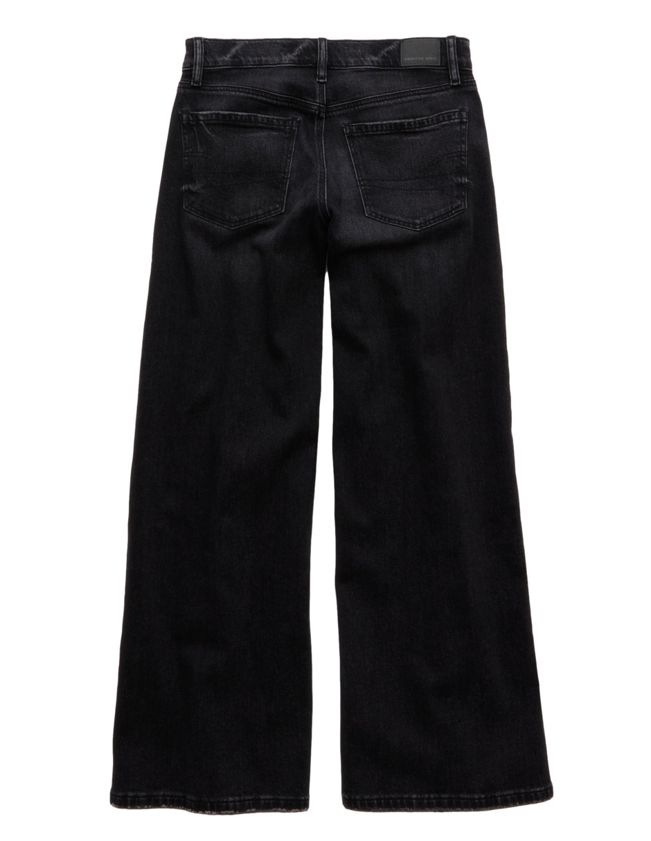 Jeans regular wide leg fashion corte cintura para mujer 4