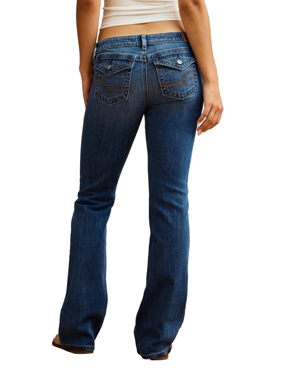 Jeans regular bota wmns kick boot d corte cintura para mujer 2