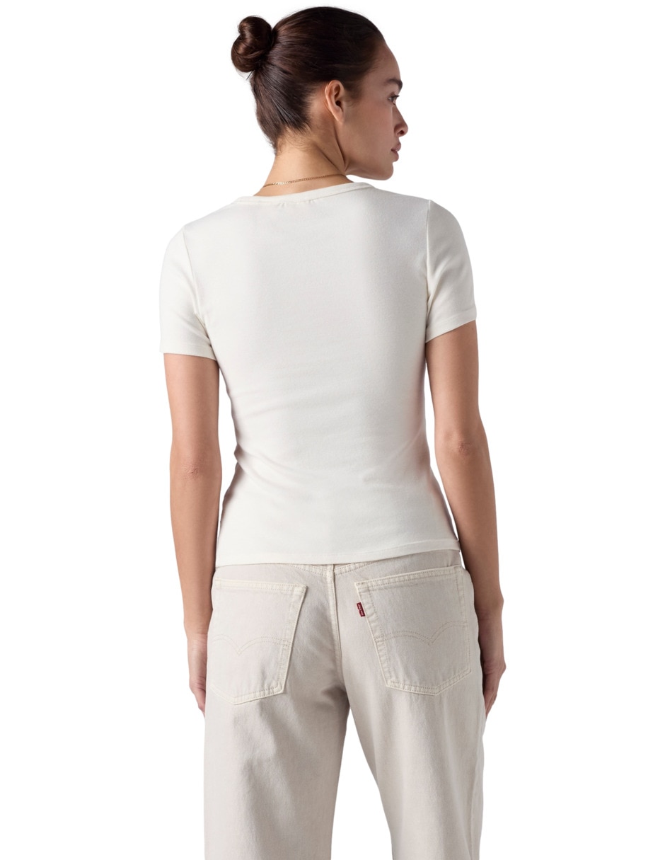 Playera manga corta cuello redondo para mujer 2