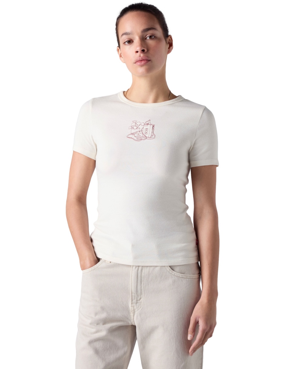 Playera manga corta cuello redondo para mujer 3