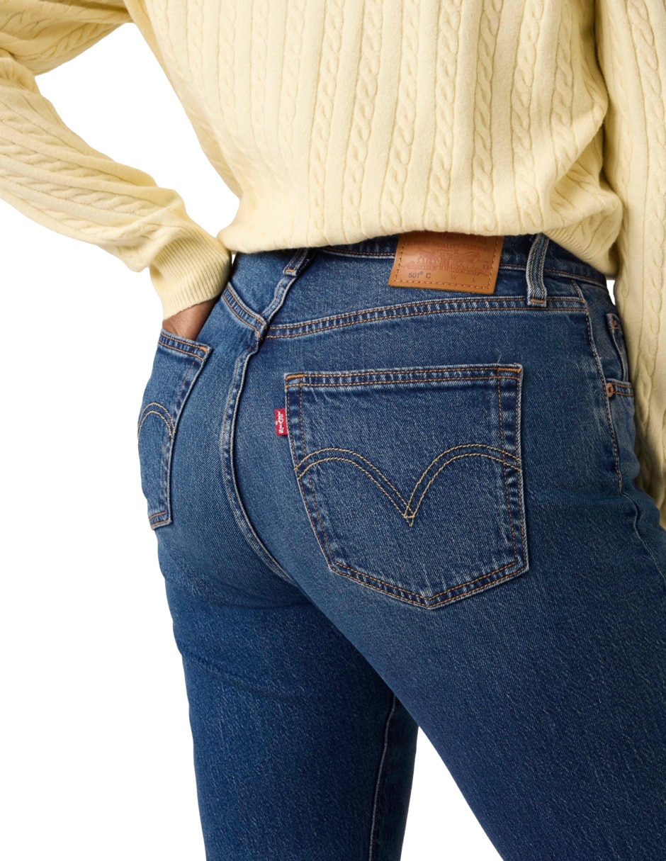 Jeans regular straight 501 corte media cintura para mujer 4