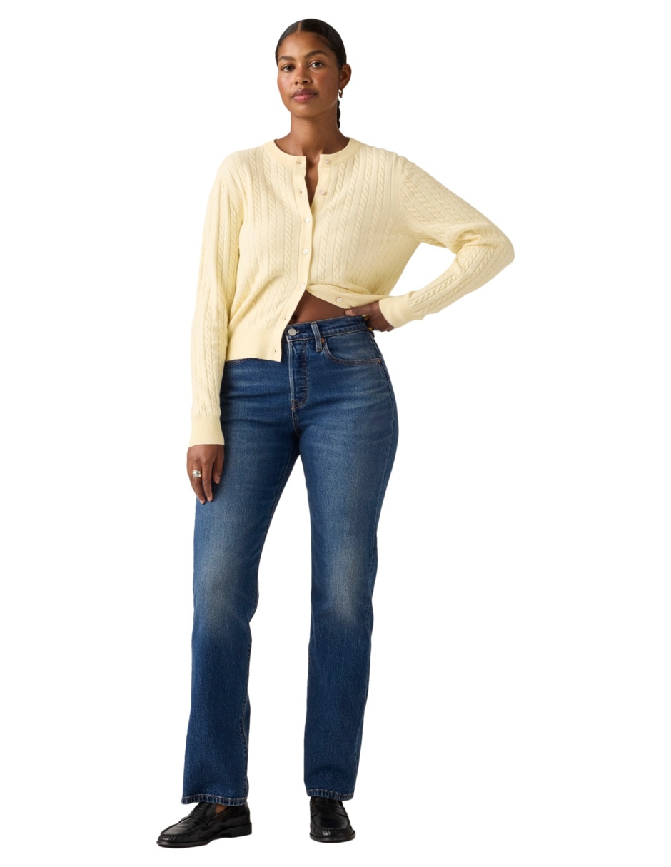 Jeans regular straight 501 corte media cintura para mujer 5