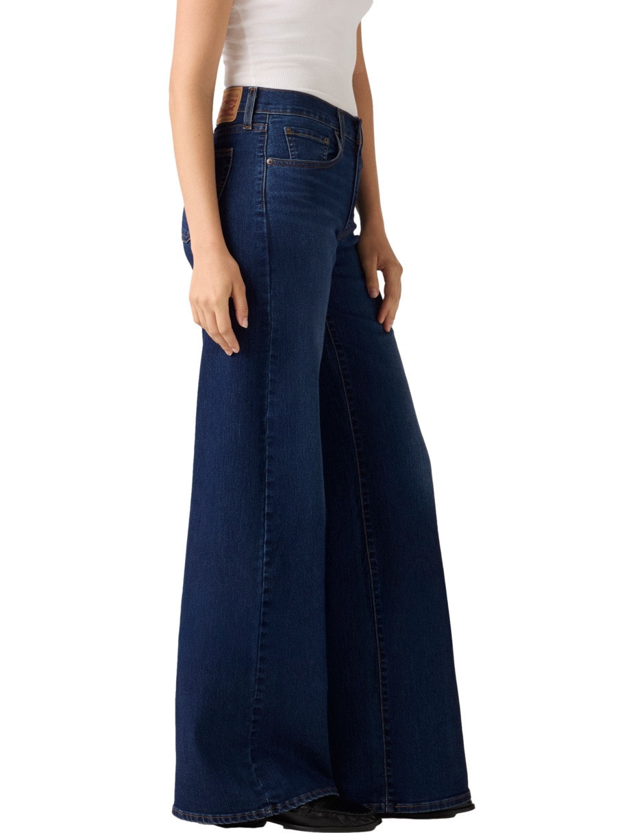 Jeans regular wide leg 728 corte media cintura para mujer 2