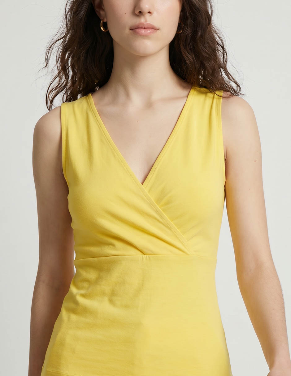 Top cuello cruzado escote v tirante ancho 3