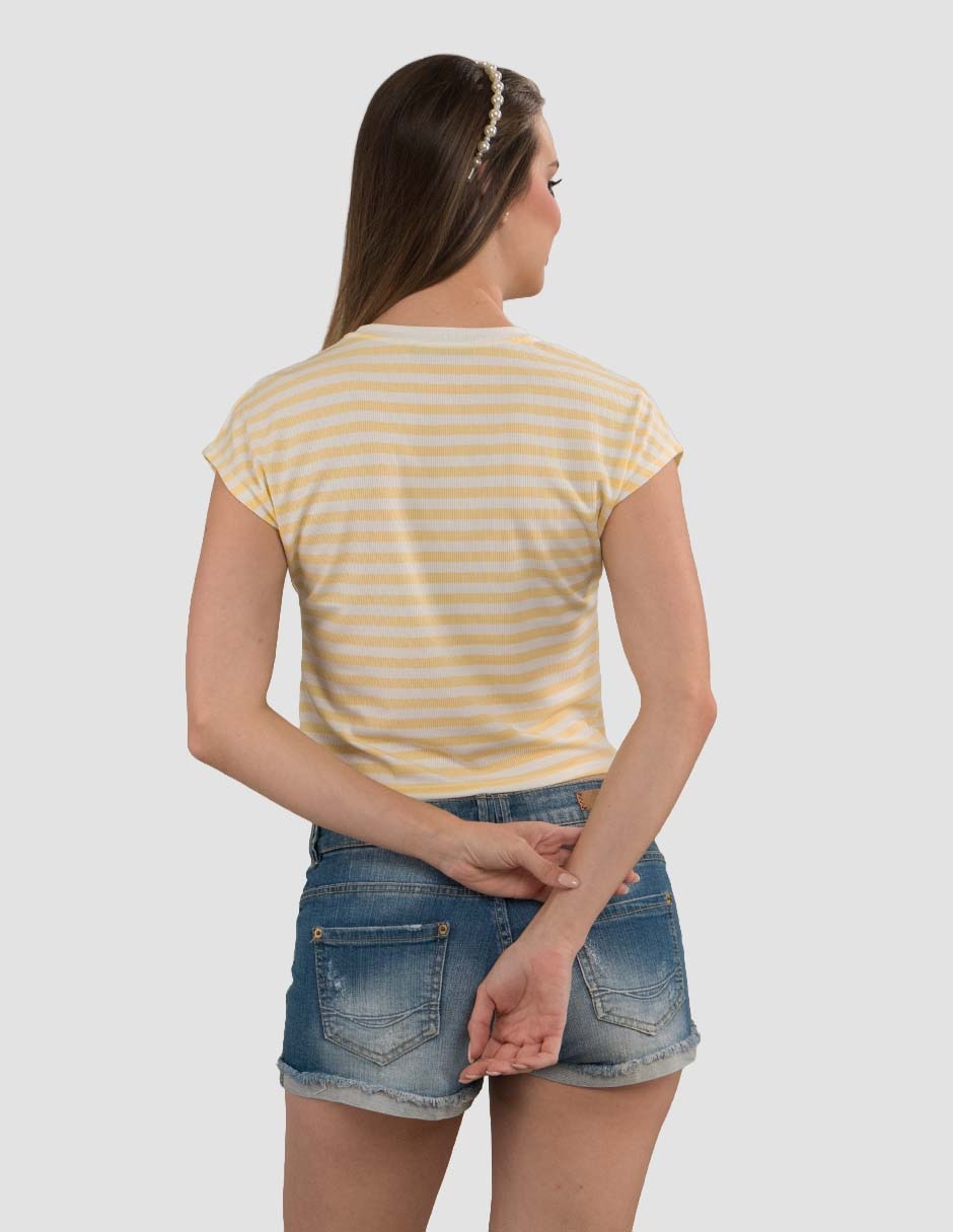 Playera manga corta cuello redondo para mujer 3