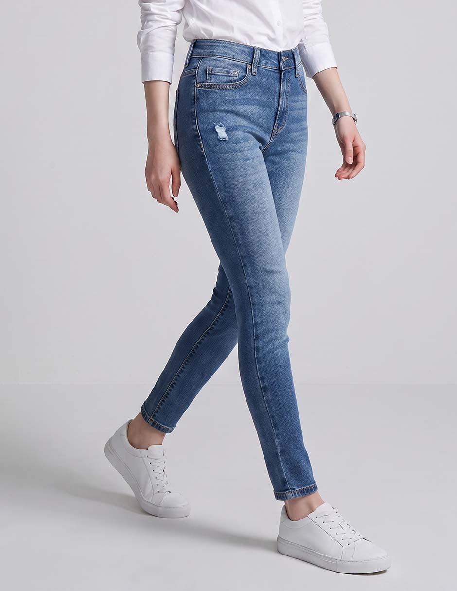 Jeans skinny corte media cintura para mujer Jeans skinny corte media cintura para mujer